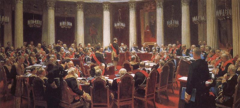 Ilia Efimovich Repin May 7, 1901 a State Council meeting Germany oil painting art